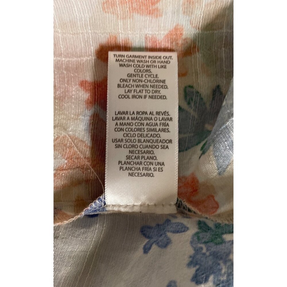 Zac & Rachel Floral Sleeveless Tie Front Button Up Shirt Womens Size Large - Picture 9 of 9
